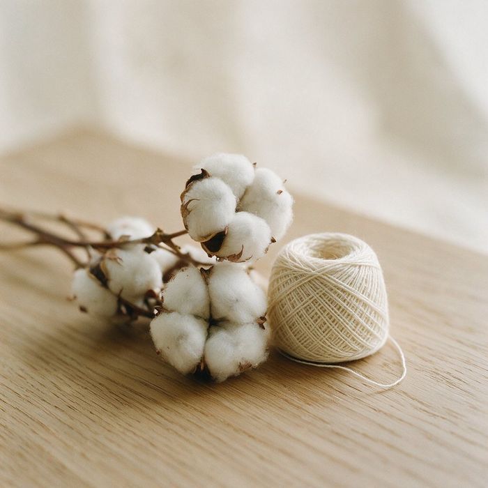 Cotton bolls and thread
