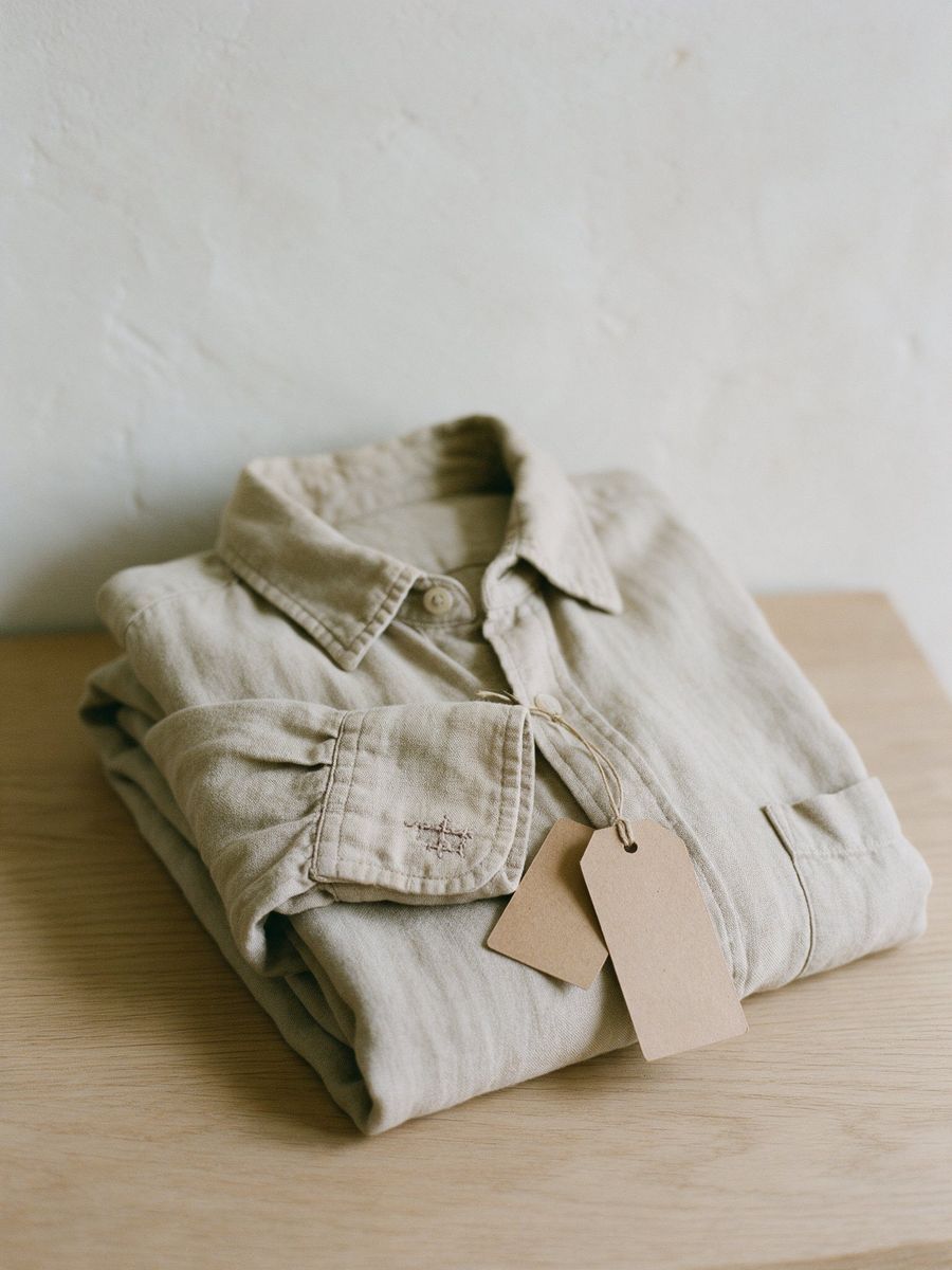 A folded pre-loved Hollow Linen Shirt