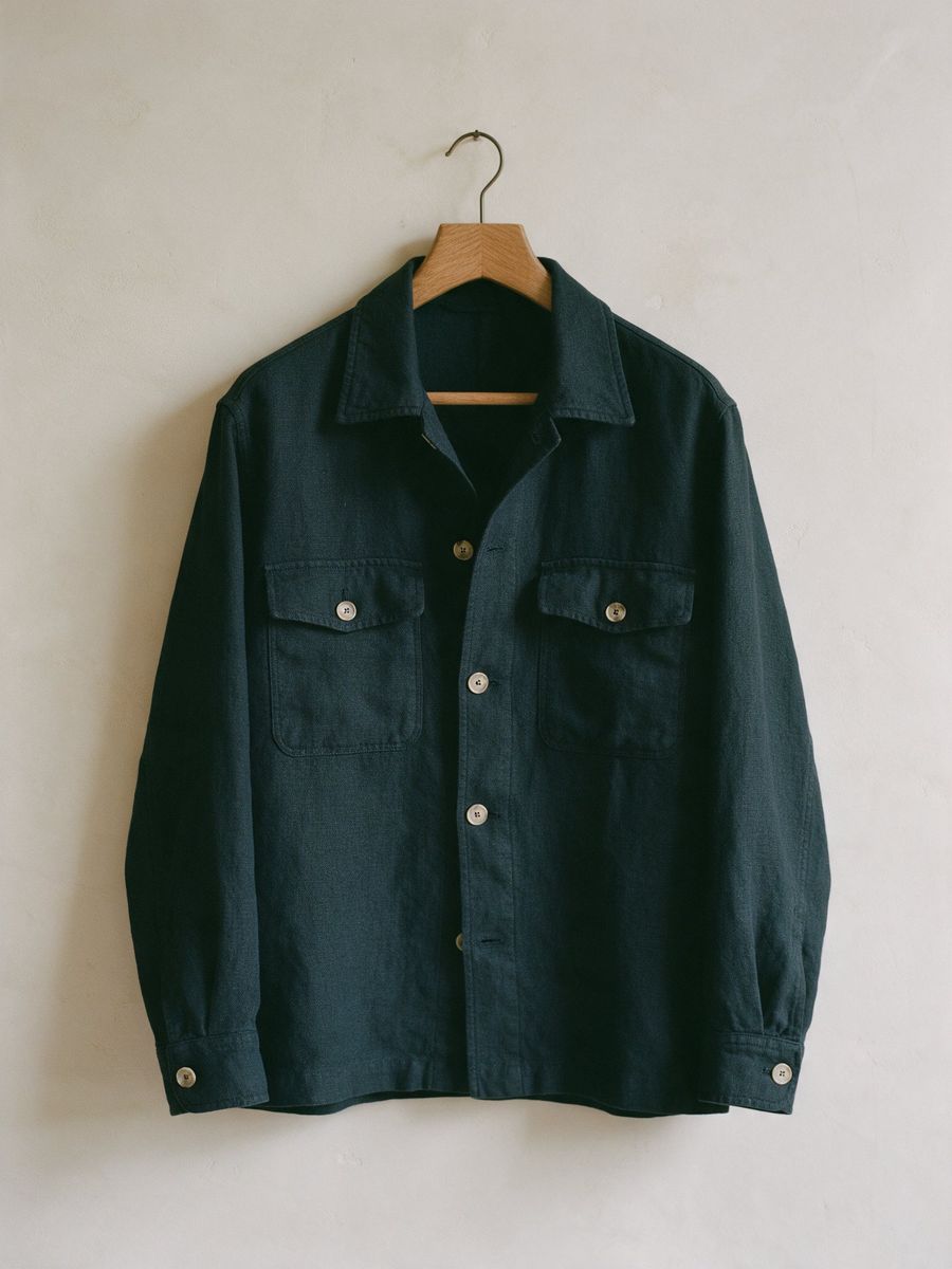 Tidewater Linen Overshirt in ink